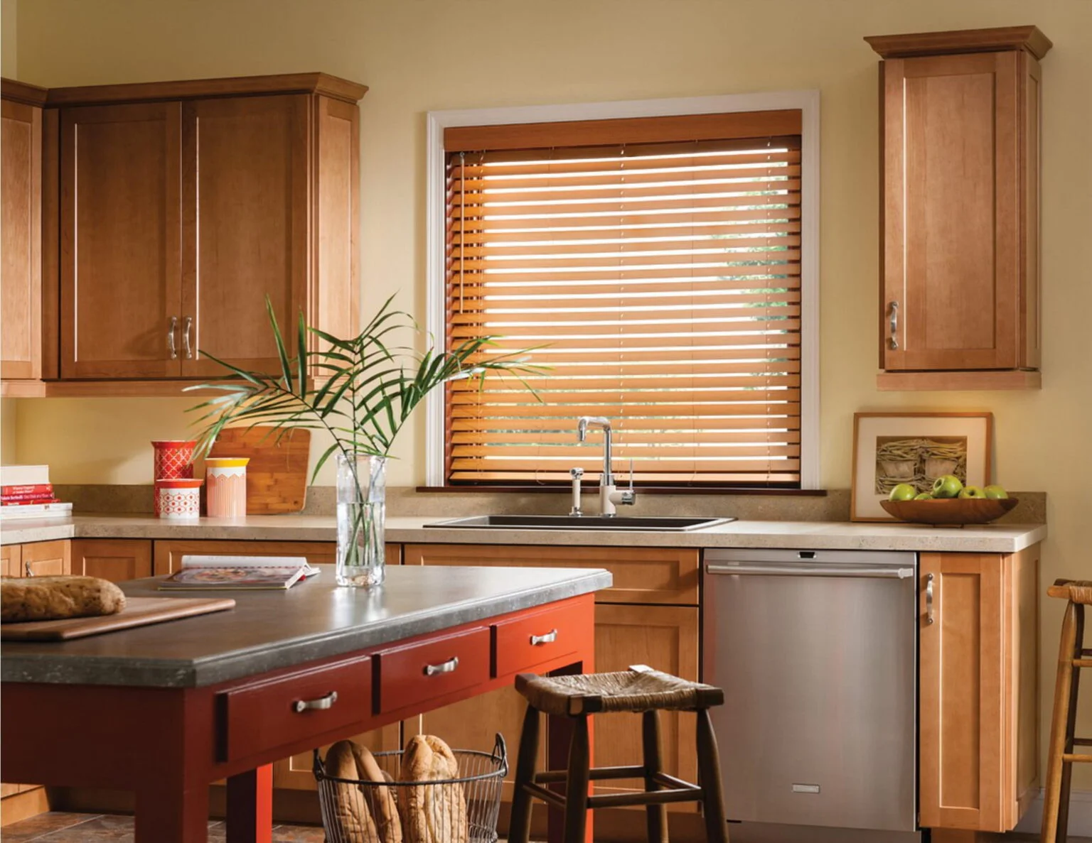 Faux wood blinds